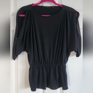 Black Open Shoulder Women's Top
